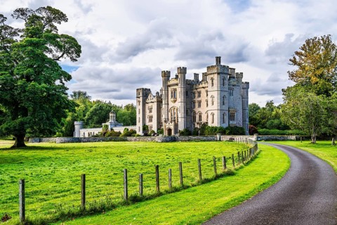 Duns Castle Estate from a drone, Duns, Berwickshire, Scotland, UK