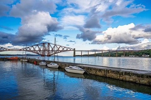 Forth Bridge, Queensferry Crossing, Forth Estuary, Scotland, UK