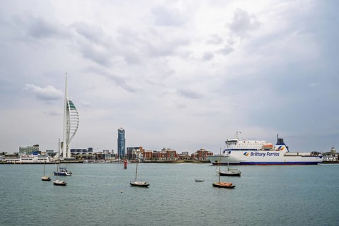 Portsmouth Harbour over Spinnaker Tower, Portsmouth, Gosport, England, United Kingdom