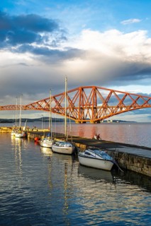 Forth Bridge, Queensferry Crossing, Forth Estuary, Scotland, UK