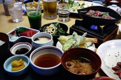 Traditional Japanese food at a restaurant in Arashiyama, Kyoto, Kyoto, Arashiyama, Japan