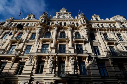Magnificent Art Nouveau building on Elizabeth Street in Riga, Riga, Latvia