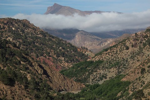 Picturesque valleys and mountains in the High Atlas near Ait Bououli, Ait Bououli, High Atlas,