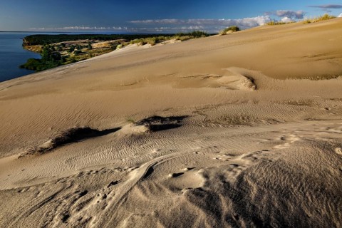Wide sand dunes overlooking the sea, pristine and natural, Nagliai, Lithuania