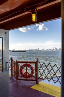 Manhattan skyline, Staten Island Ferry, New York, USA