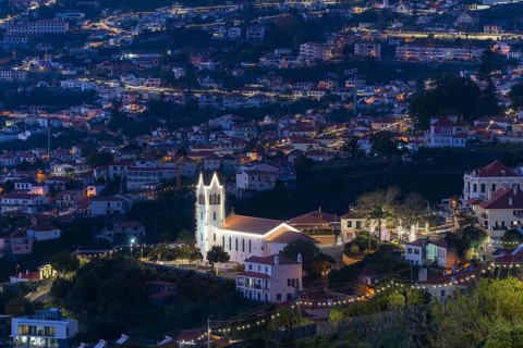 Dusk, São Gonçalo Paróquia Church, Funchal, Madeira, Portugal