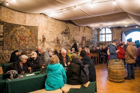 Medieval Christmas market, Burkheim, Vogtsburg, Kaiserstuhl, Baden-Württemberg, Germany