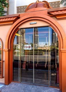 Bus stop with air-conditioned waiting house, Doha, Qatar