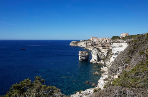 Ville haute or upper town on the Île de Fazio headland, medieval old town, Bonifacio, Corse-du-Sud