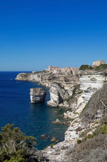 Ville haute or upper town on the Île de Fazio headland, medieval old town, Bonifacio, Corse-du-Sud