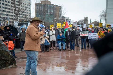 Detroit, Michigan USA - 10 January 2026 - Activists rally to protest the killing of Renee Nichole
