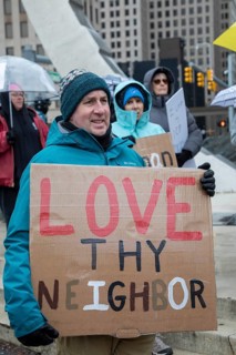 Detroit, Michigan USA - 10 January 2026 - Activists rally to protest the killing of Renee Nichole