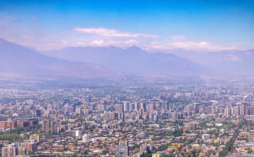 Santiago de Chile panoramic center skyline and residential city center