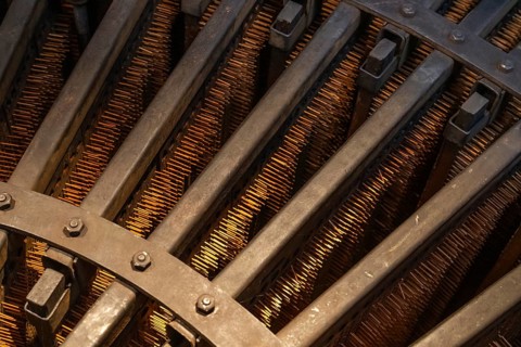 Detail historical machine for making matches, Tändsticksmuseet match museum or match museum,