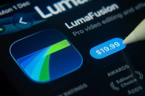 Dhaka, Bangladesh- 01 Dec 2025: A close-up of the LumaFusion app icon in the App Store on an iPad