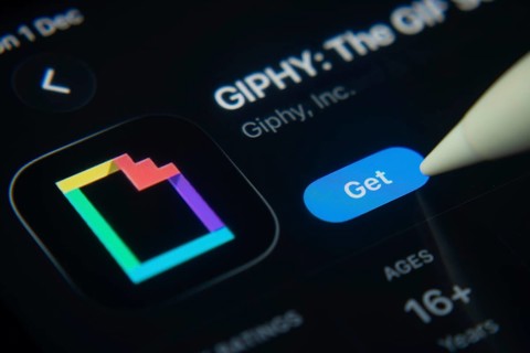 Dhaka, Bangladesh- 01 Dec 2025: A close-up of the GIPHY app icon in the App Store on an iPad screen