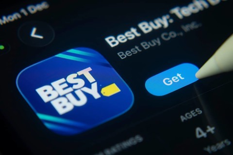 Dhaka, Bangladesh- 01 Dec 2025: A close-up of the Best Buy app icon in the App Store on an iPad