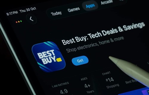 Dhaka, Bangladesh- 30 Oct 2025: Best Buy app displayed on a iPad screen in dark mode with a digital