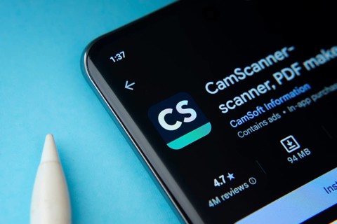 Dhaka, Bangladesh- 27 July 2025: CamScanner app from Google Playstore is displayed on a smartphone