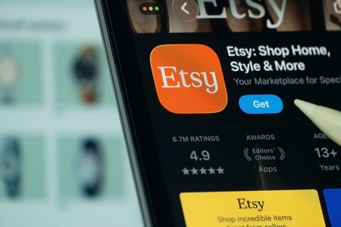 Dhaka, Bangladesh- 24 Oct 2025: A iPad screen displaying the Etsy app on App store