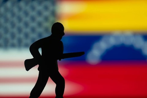 Military Presence and Border Security Silhouette - USA and Venezuela