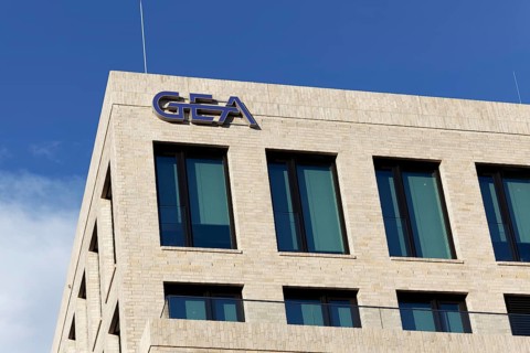 GEA Group AG, logo at the new corporate headquarters, industrial group, Düsseldorf-Derendorf, North