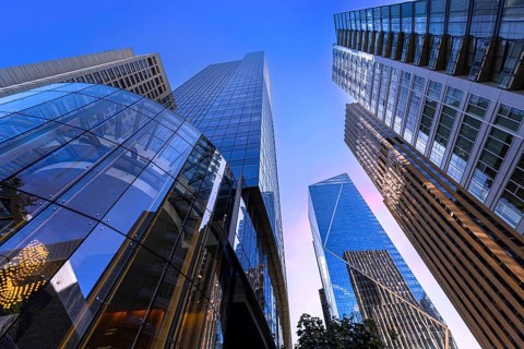 USA, Seattle financial and business district skyline in city downtown