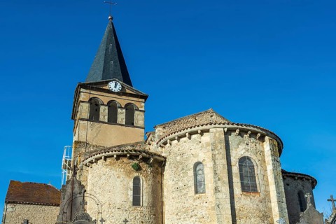 St Mazeran's Church of Bout-Vernet. Allier department. Auvergne Rhone Alpes. France. Europe