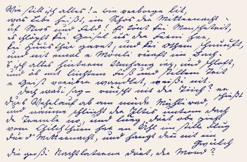 Hand-written poem by Johann Peter Hebel, 1760 - 1826, a German poet, a Protestant theologian and