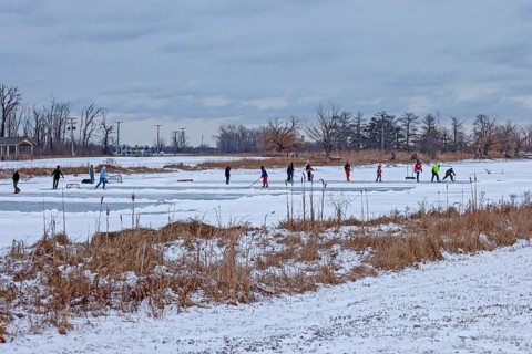 Detroit, Michigan USA - 1 January 2026 - As temperatures dropped and snow fell in the Great Lakes