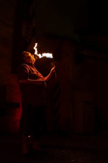 Fire Breather, Raunacht, Winter, Waldburg Castle, Waldburg, Allgäu, Baden-Württemberg, Germany