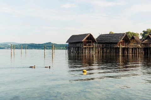Stilt houses, Unteruhldingen stilt building museum, UNESCO cultural heritage, Uhldingen-Mühlhofen,