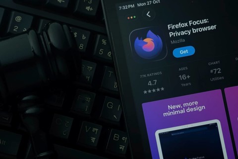 Dhaka, Bangladesh- 28 Oct 2025: An iPad displaying the Firefox Focus app against a judge's gavel