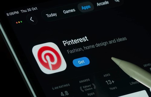 Dhaka, Bangladesh- 30 Oct 2025: Pinterest app displayed on a iPad screen in dark mode with a