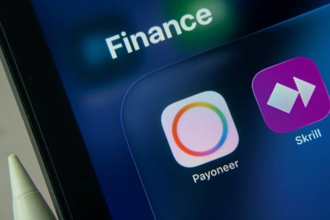 16 Nov 2025- Dhaka, Bangladesh: Close-up of Payoneer app icons on a iPad screen