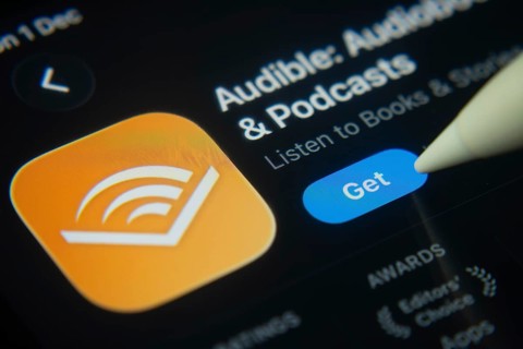 Dhaka, Bangladesh- 01 Dec 2025: A close-up of the Audible app icon in the App Store on an iPad