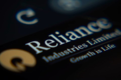 Dhaka, Bangladesh- 02 Dec 2025: A Close-up of a laptop screen is displaying the Reliance Industries