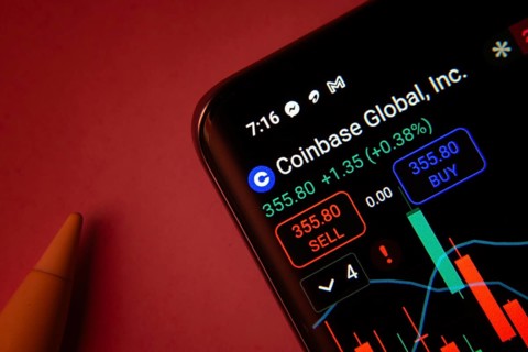 Dhaka, Bangladesh- 08 Sep 2025: Close-up of a phone screen showing Coinbase Global Inc stock market