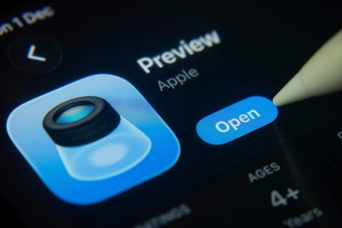 Dhaka, Bangladesh- 01 Dec 2025: A close-up of the Apple Preview app icon in the App Store on an
