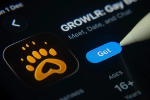 Dhaka, Bangladesh- 01 Dec 2025: A close-up of the GROWLR app icon in the App Store on an iPad