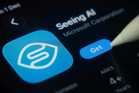 Dhaka, Bangladesh- 01 Dec 2025: A close-up of the Microsoft Seeing Ai app icon in the App Store on