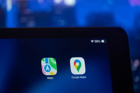 Dhaka, Bangladesh- 01 Dec 2025: Google maps and Apple maps app is displayed on iPad