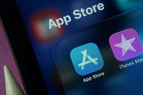 16 Nov 2025- Dhaka, Bangladesh: Close-up of Apple App Store and iTunes Store app icons on a iPad