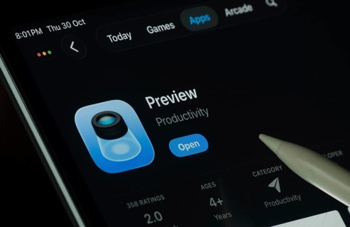 Dhaka, Bangladesh- 30 Oct 2025: Apple Preview app displayed on a iPad screen in dark mode with a