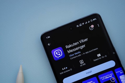 Dhaka, Bangladesh- 29 May 2025: On a blue surface, a smartphone displays the Rakuten Viber app
