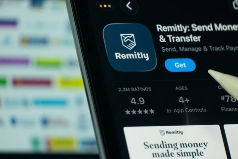 Dhaka, Bangladesh- 24 Oct 2025: A iPad screen displaying the Remitly app on App store