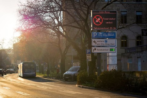 Sign, information sign, fireworks ban, fireworks ban on New Year's Eve in the city center,