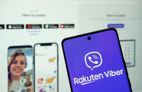 Dhaka, Bangladesh- 05 March 2025: Rakuten Viber logo is displayed on a smartphone screen, with the