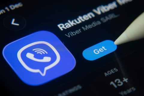 Dhaka, Bangladesh- 01 Dec 2025: A close-up of the Rakuten Viber app icon in the App Store on an