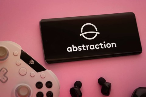 Dhaka, Bangladesh- 08 Apr 2025: A smartphone displaying the Abstraction logo next to a gaming